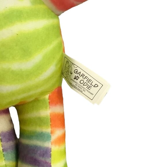 Garfield Tie-Dye Plush Toy 9.5" Colorful Rainbow Striped Stuffed Animal - Picture 3 of 6